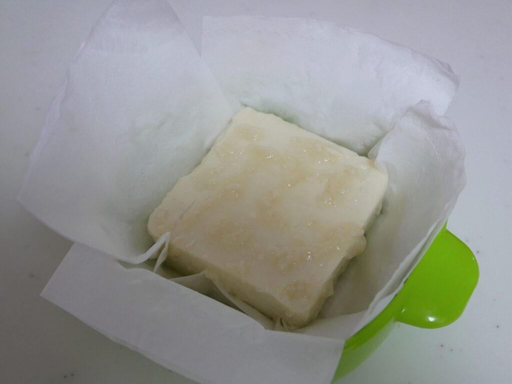 塩麹豆腐を作る過程