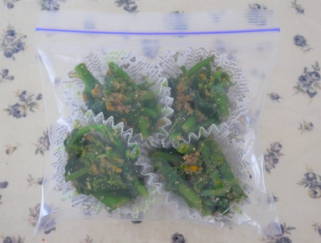 〈アスパラ菜のごま和え〉の冷凍保存の仕方